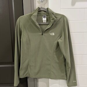 The North Face Olive Green Fleece Jacket 1/4 zip
